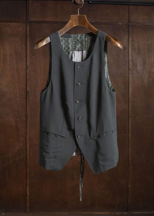 ZIGGY CHEN GATHERED GILET CHARLESTON GREEN 0W2620105