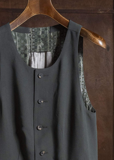 ZIGGY CHEN GATHERED GILET CHARLESTON GREEN 0W2620105