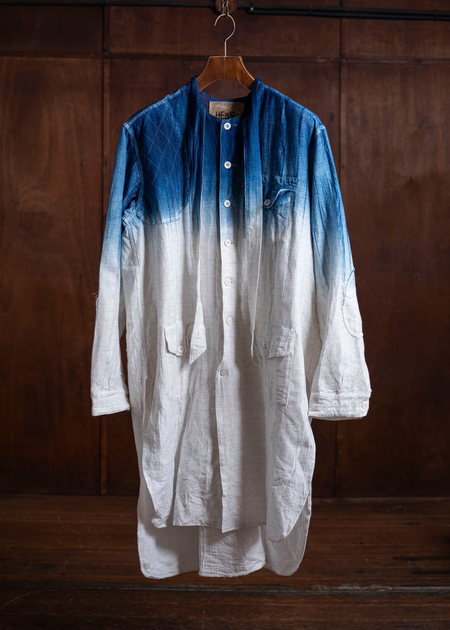 HEōS HEAW-SH004 Hunting Shirt Indigo&White