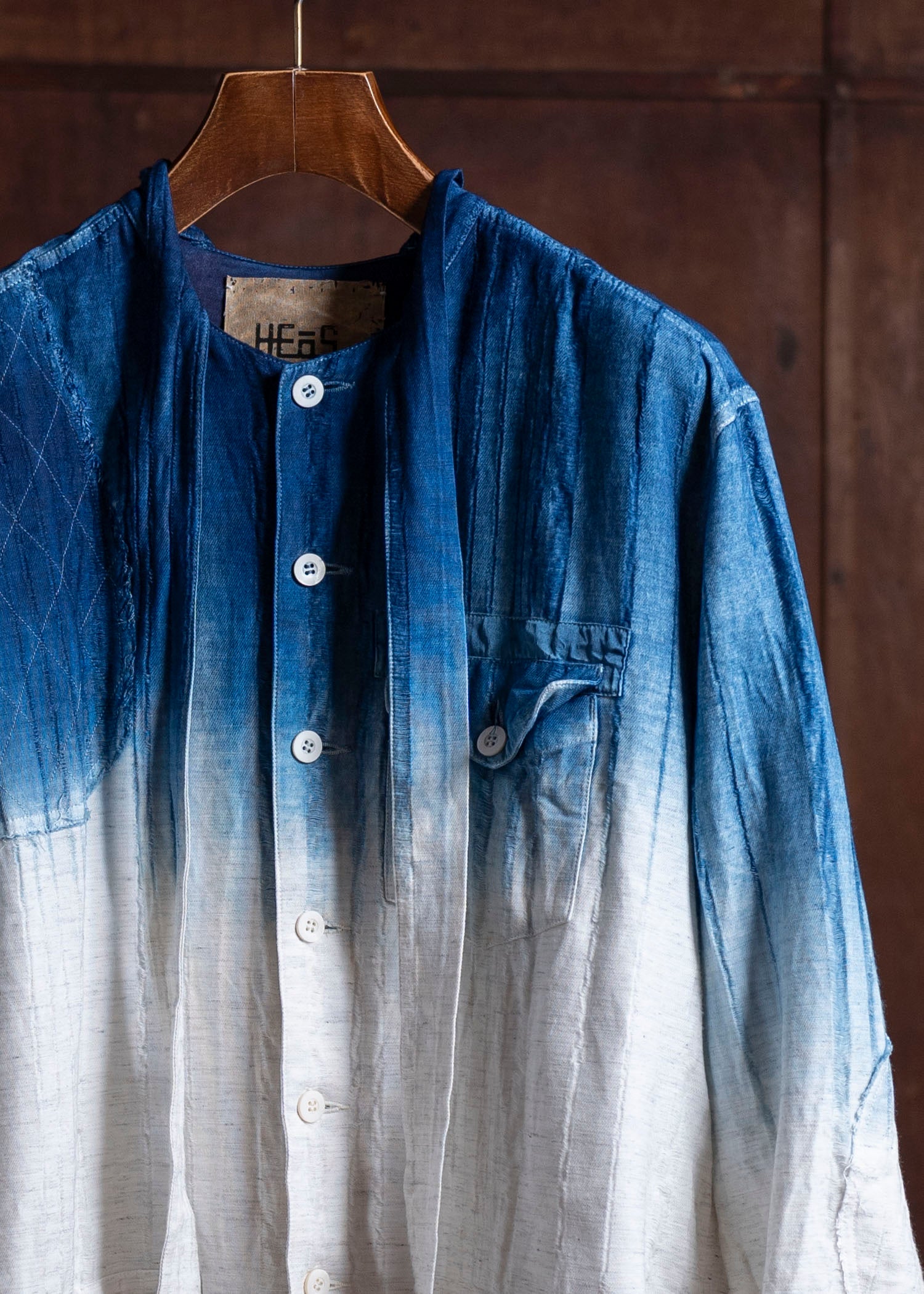 HEōS HEAW-SH004 Hunting Shirt Indigo&White