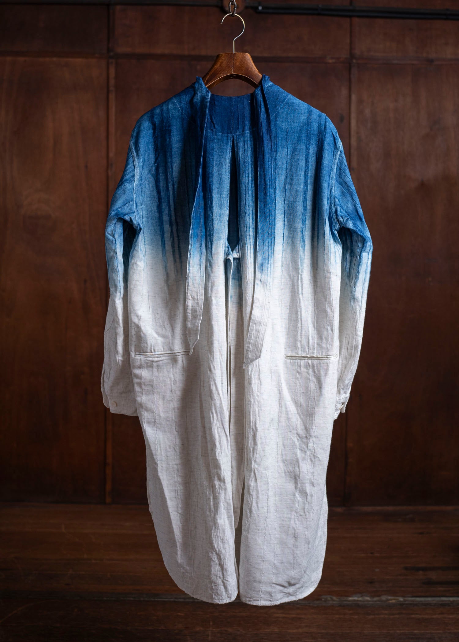 HEōS HEAW-SH004 Hunting Shirt Indigo&White