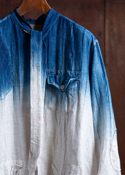 HEōS HEAW-SH004 Hunting Shirt Indigo&amp;White
