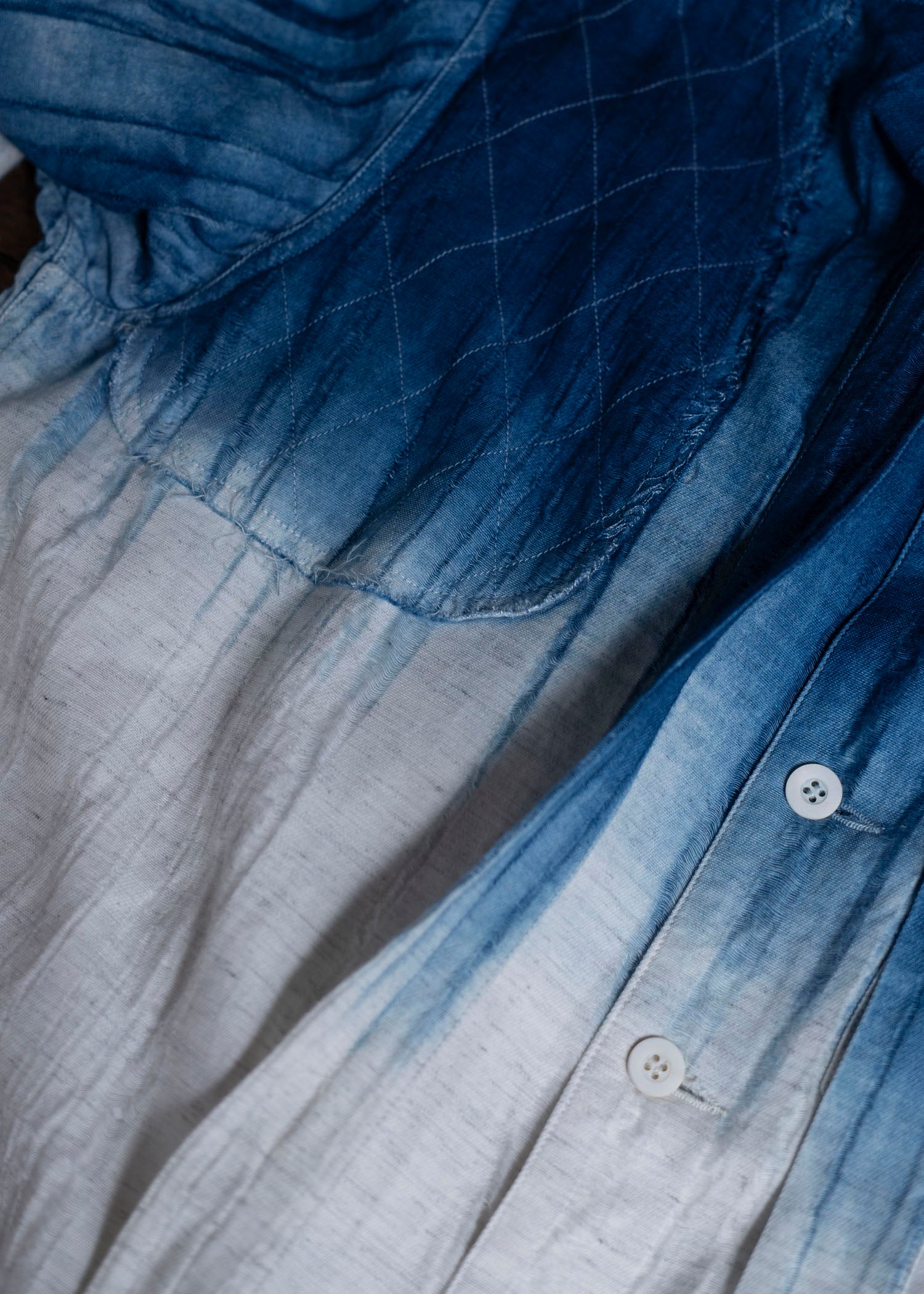 HEōS HEAW-SH004 Hunting Shirt Indigo&White