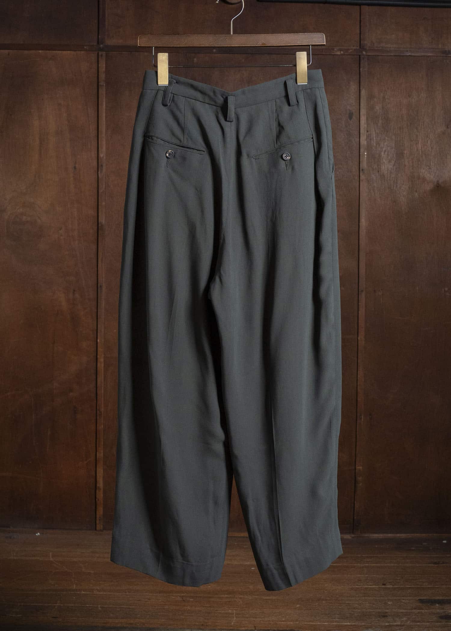 ZIGGY CHEN NARROW FIT PLEATED TROUSERS CHARLESTON GREEN 0W2620511