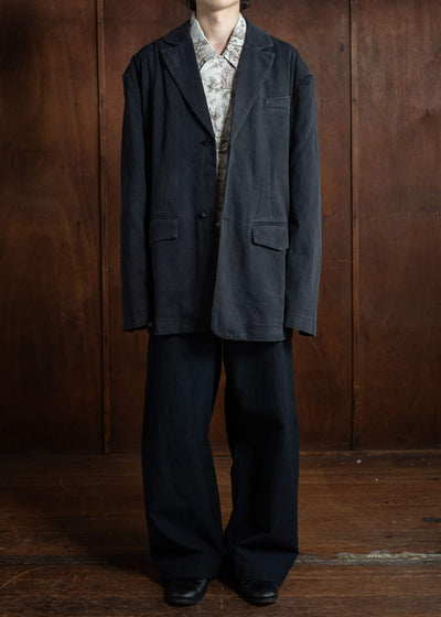 Professor.E Distressed Worker Blazer Washed Black 24FW-PE-JKT-11