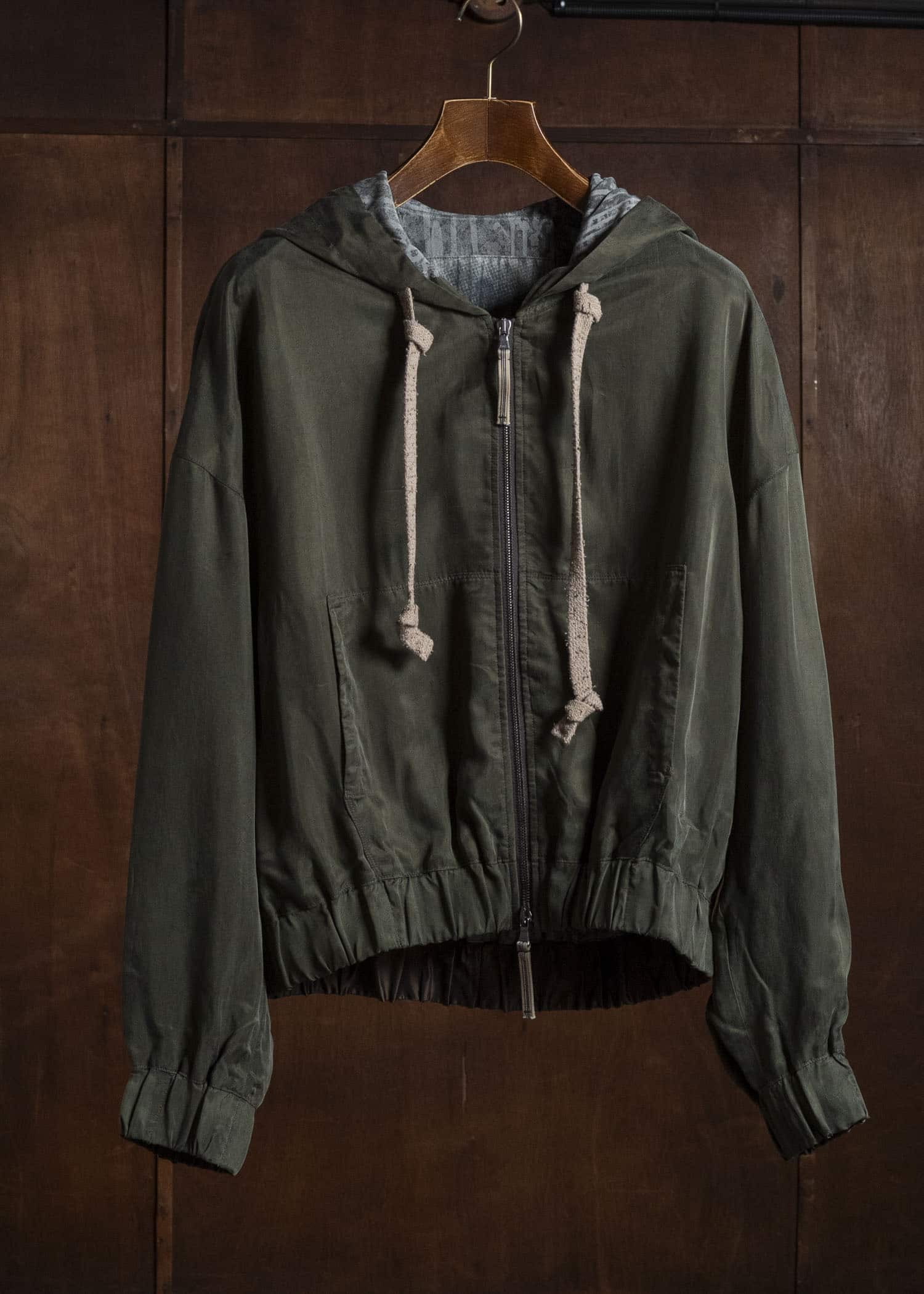 ZIGGY CHEN CROPPED FULL ZIP HOODIE 53 0M2620909