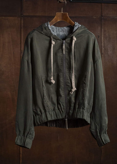 ZIGGY CHEN CROPPED FULL ZIP HOODIE 53 0M2620909