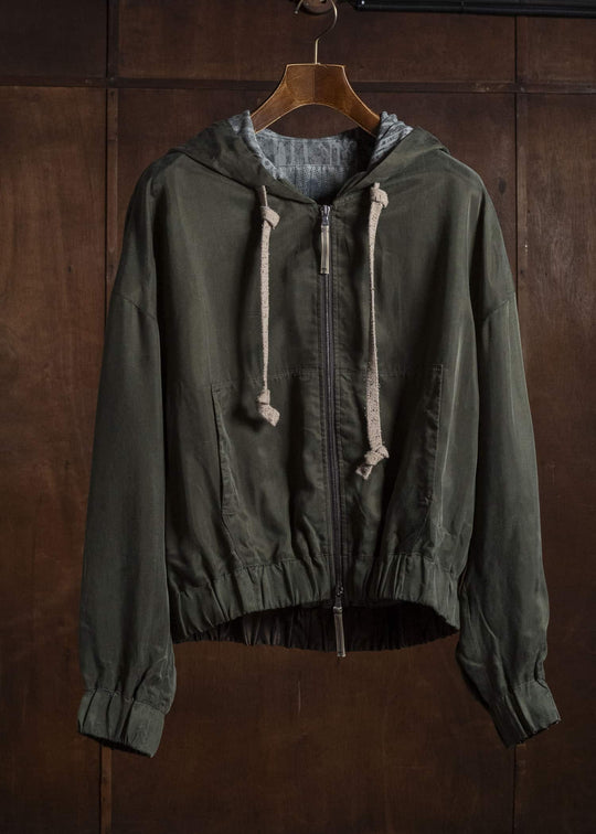 ZIGGY CHEN CROPPED FULL ZIP HOODIE 53 0M2620909