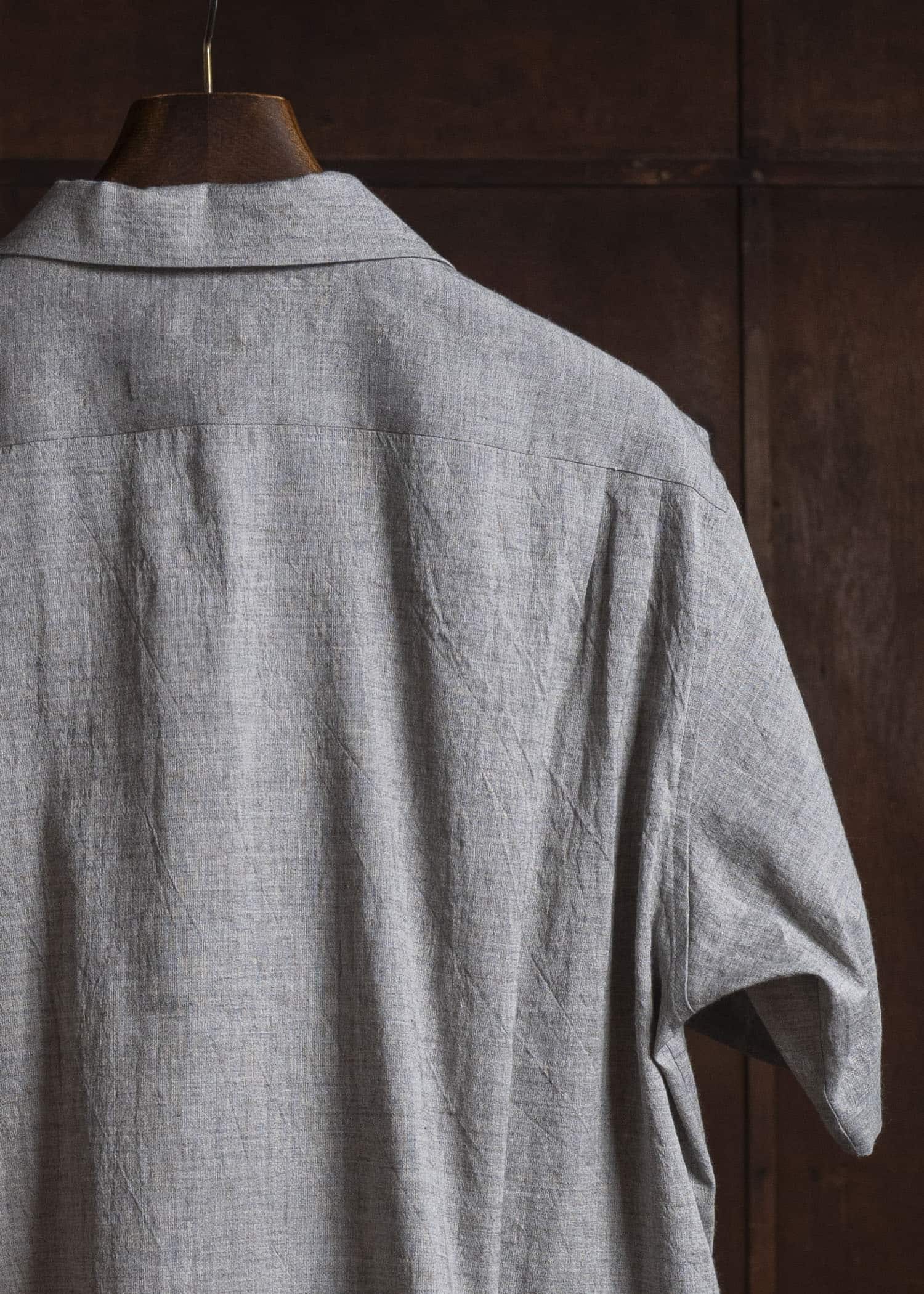 Gorsch #141ST-SSSH03-LCY Yak Mixed L/C Pullover Capri Short Sleeve Shirt Light Grey