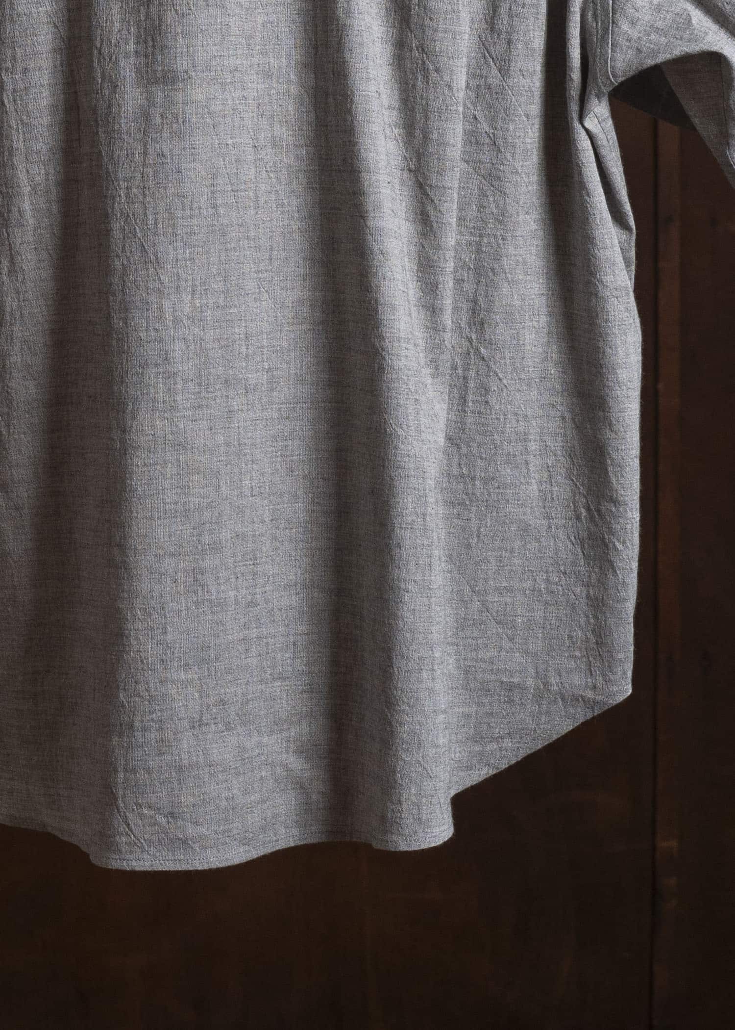 Gorsch #141ST-SSSH03-LCY Yak Mixed L/C Pullover Capri Short Sleeve Shirt Light Grey