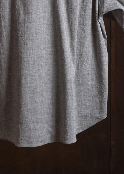 Gorsch #141ST-SSSH03-LCY Yak Mixed L/C Pullover Capri Short Sleeve Shirt Light Grey