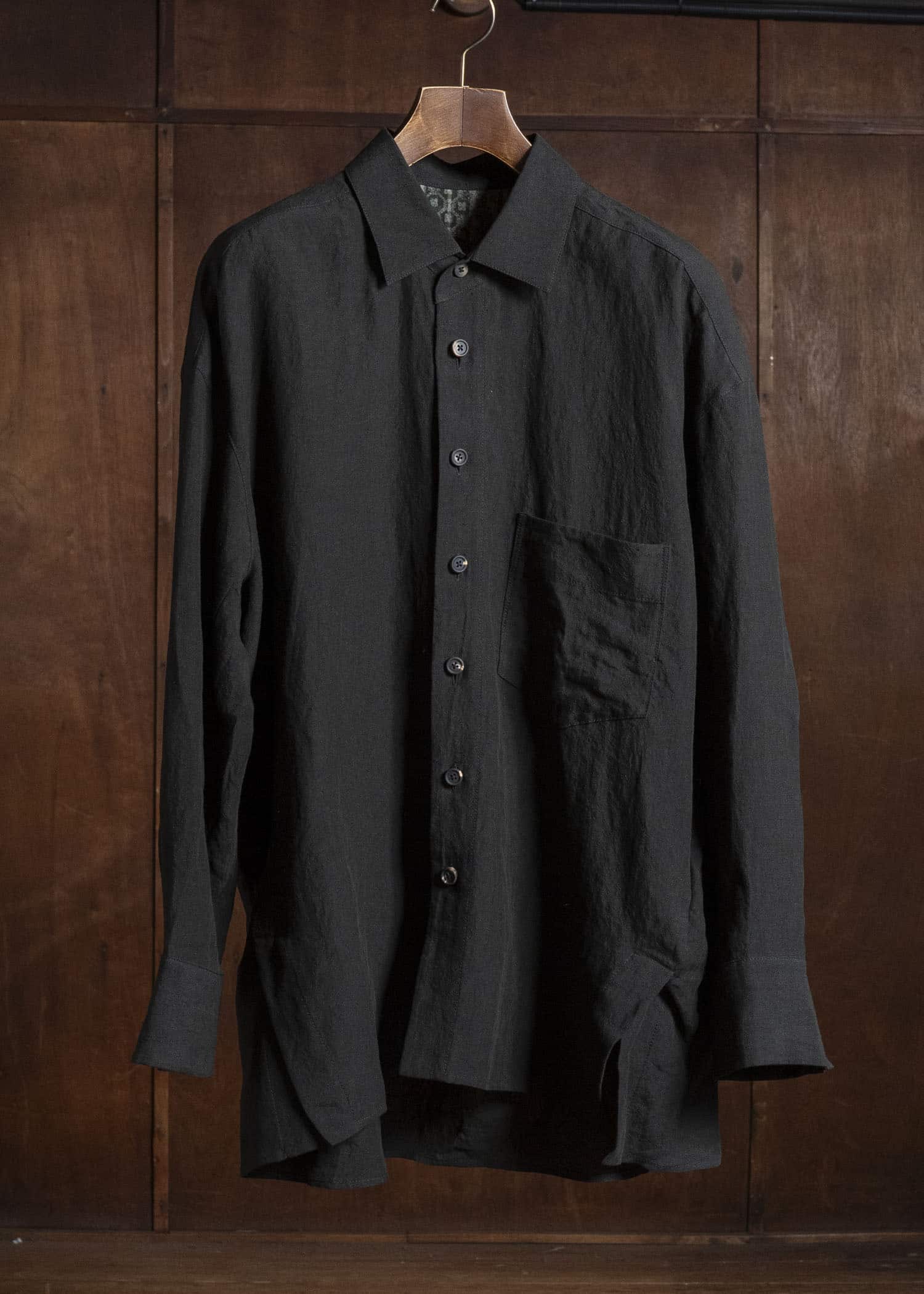ZIGGY CHEN PUPPYTOOTH COCOON SHIRT BLACK OLIVE 0M2620709