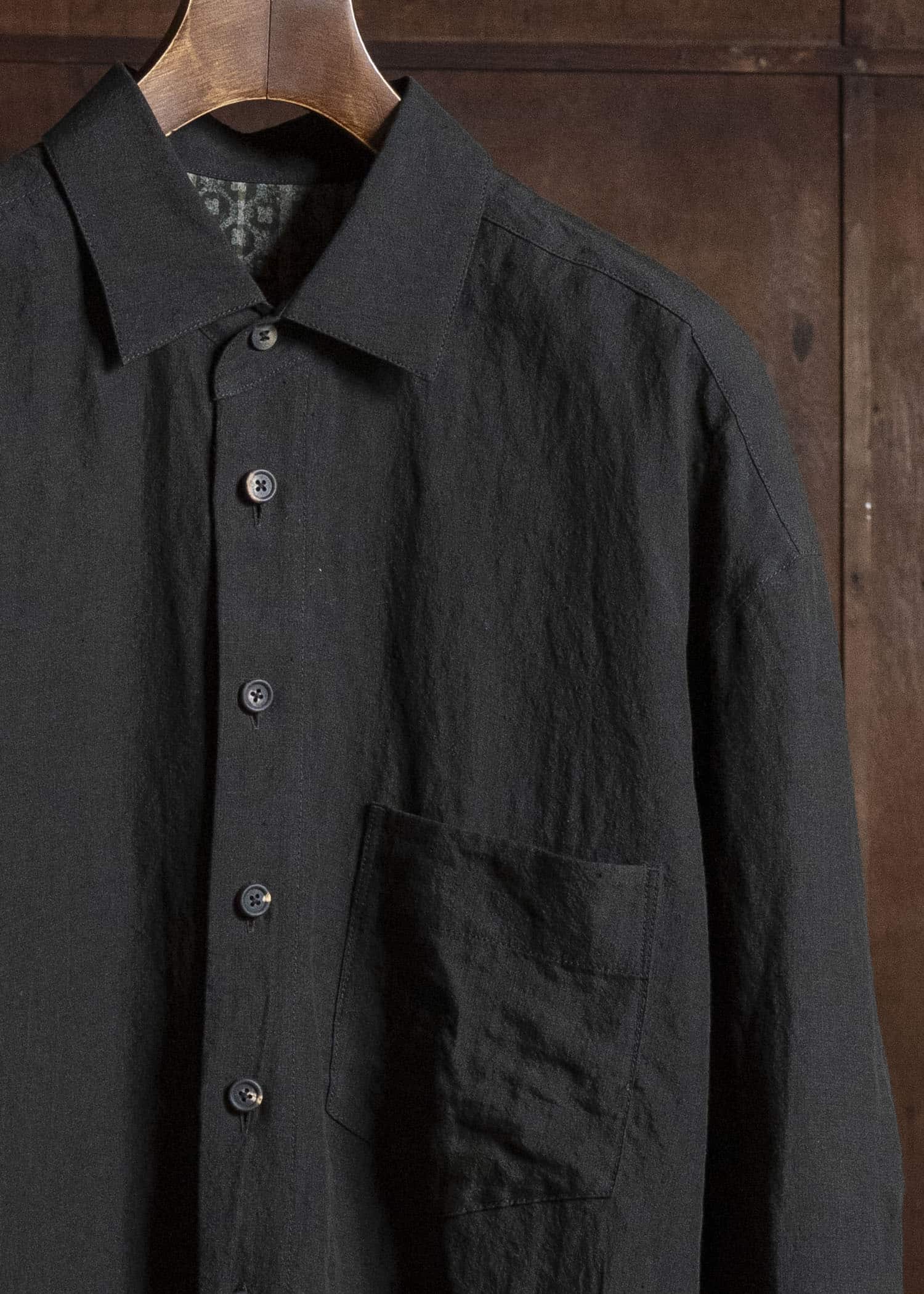 ZIGGY CHEN PUPPYTOOTH COCOON SHIRT BLACK OLIVE 0M2620709
