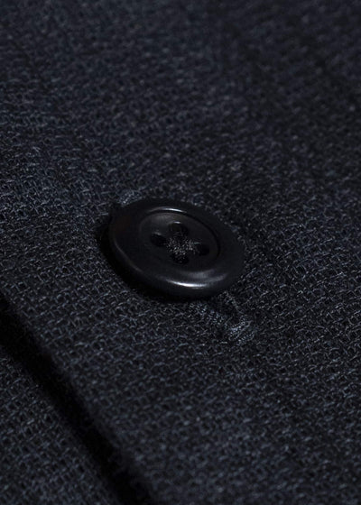 Gorsch #141ST-SH05-VIN4 Panama Cotton Stand Collar Shirt Black