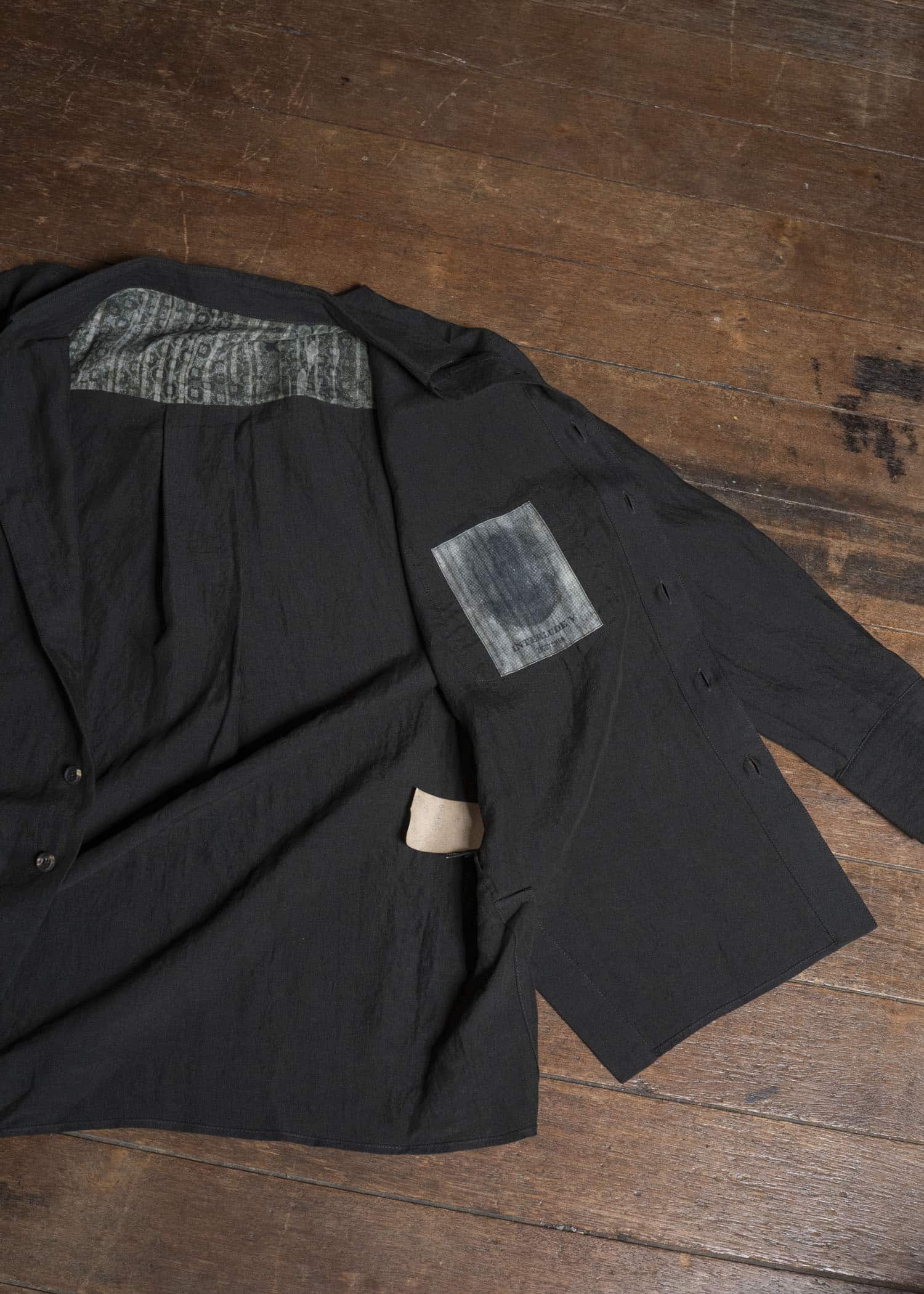 ZIGGY CHEN PUPPYTOOTH COCOON SHIRT BLACK OLIVE 0M2620709