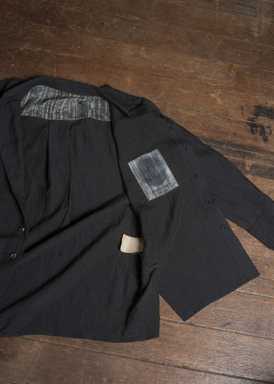 ZIGGY CHEN PUPPYTOOTH COCOON SHIRT BLACK OLIVE 0M2620709