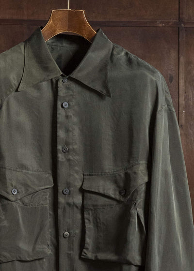 ZIGGY CHEN LARGE POCKET SHIRT KOMBU GREEN 0M2620701