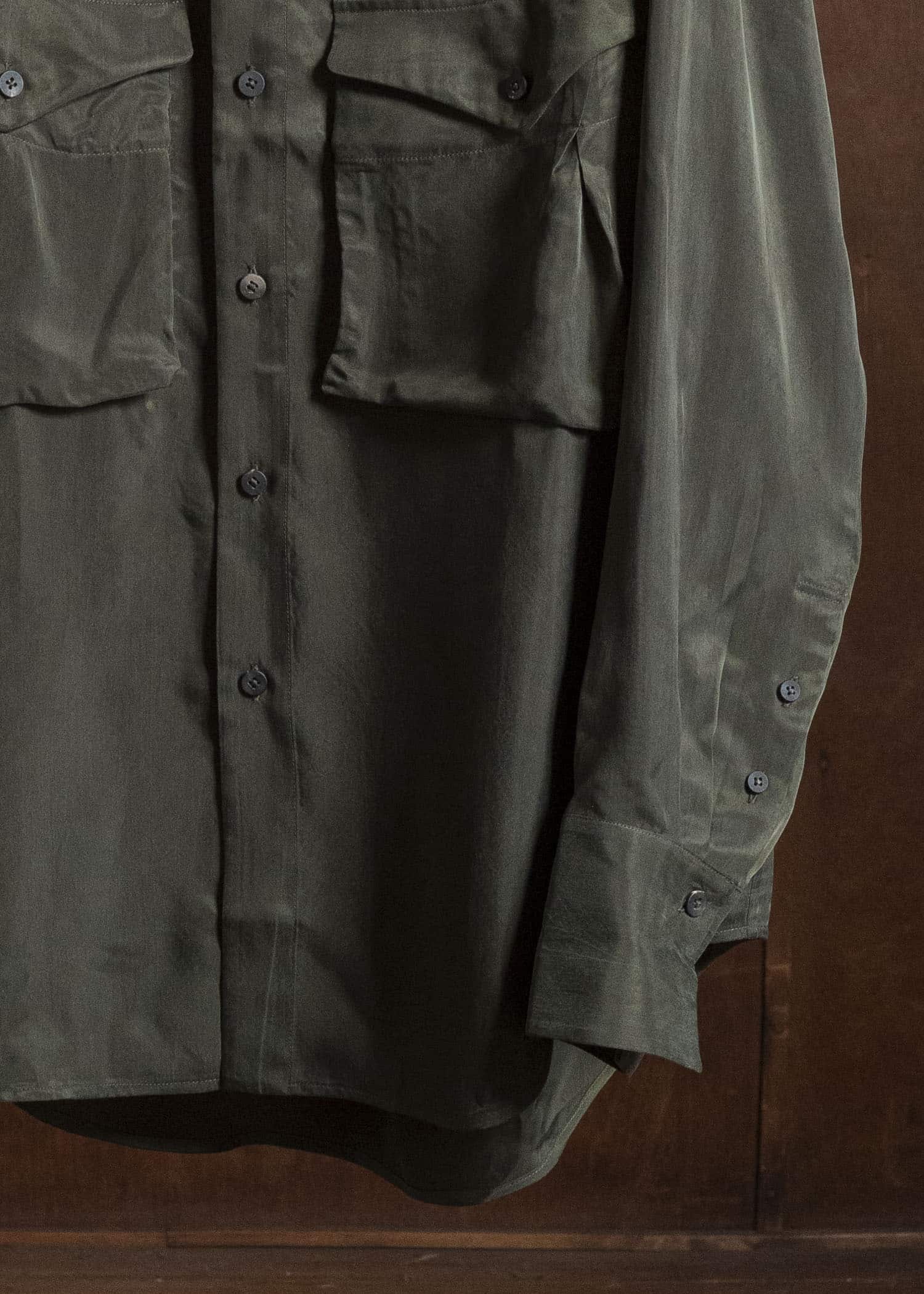 ZIGGY CHEN LARGE POCKET SHIRT KOMBU GREEN 0M2620701