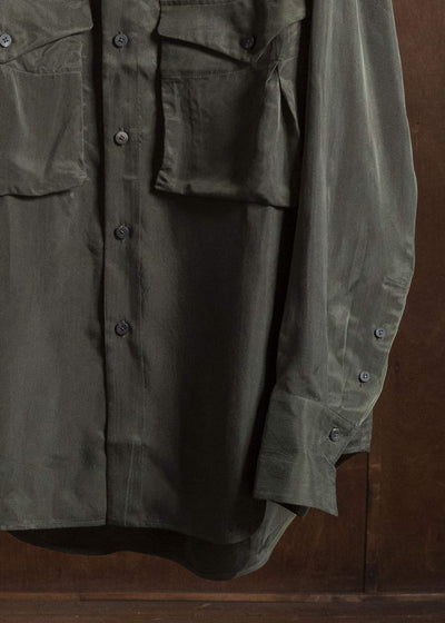 ZIGGY CHEN LARGE POCKET SHIRT KOMBU GREEN 0M2620701