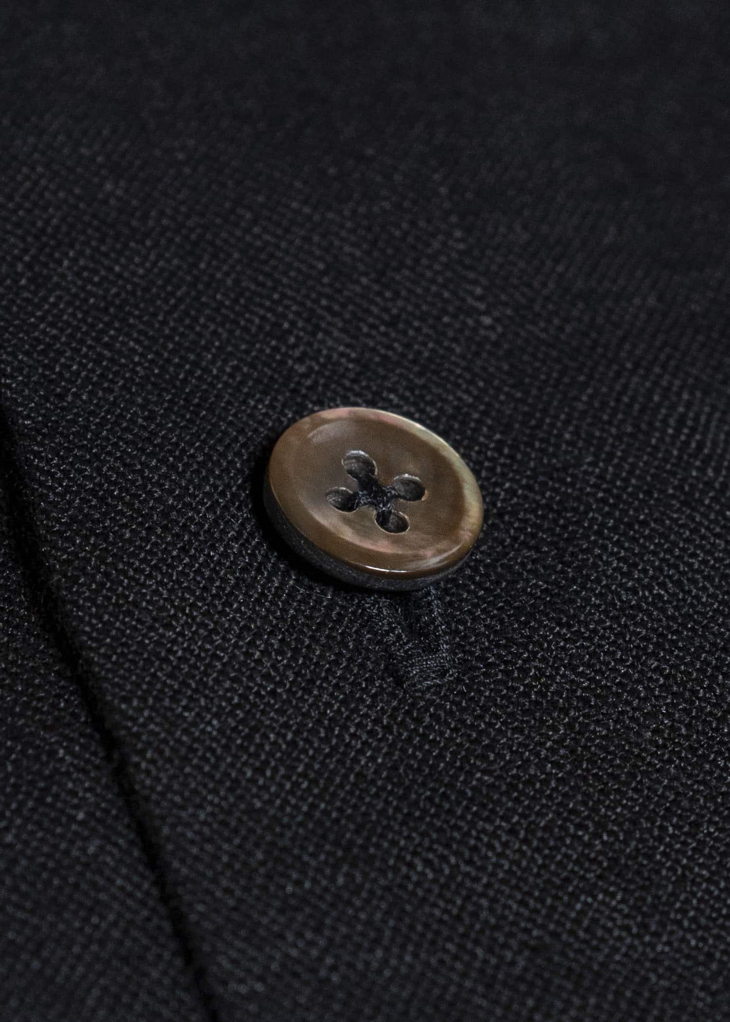 Gorsch #141ST-SSSH06-ELI Europian Linen Open Collar Raglan Short Sleeve Black