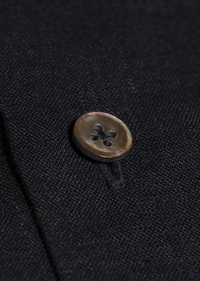 Gorsch #141ST-SSSH06-ELI Europian Linen Open Collar Raglan Short Sleeve Black