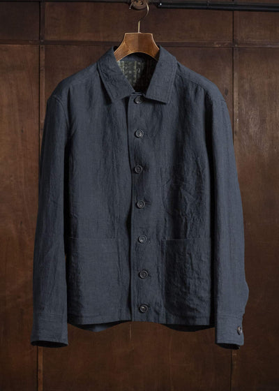 ZIGGY CHEN SPREAD COLLAR CHORE JACKET DARK INDIGO 0M2620906