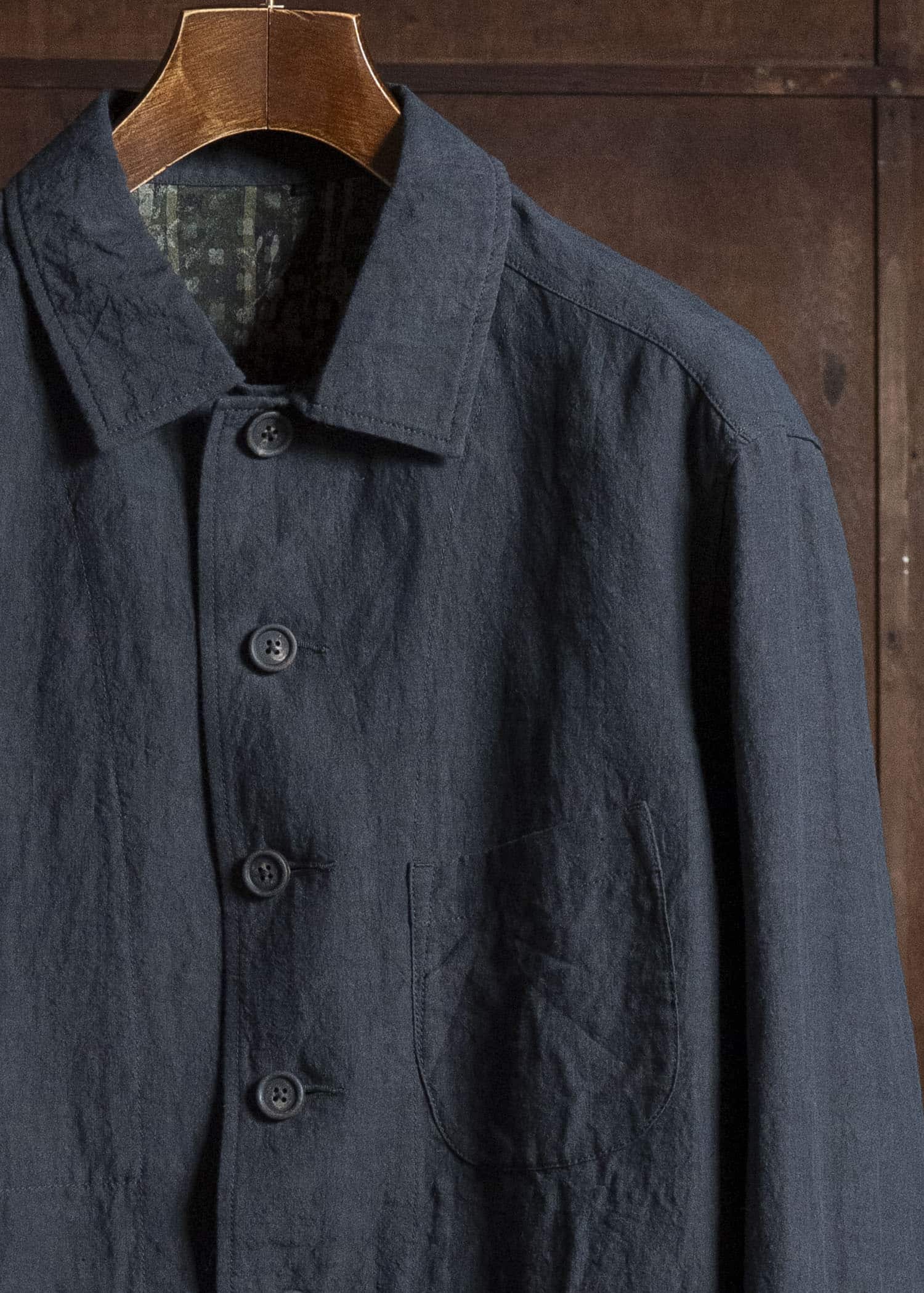ZIGGY CHEN SPREAD COLLAR CHORE JACKET DARK INDIGO 0M2620906
