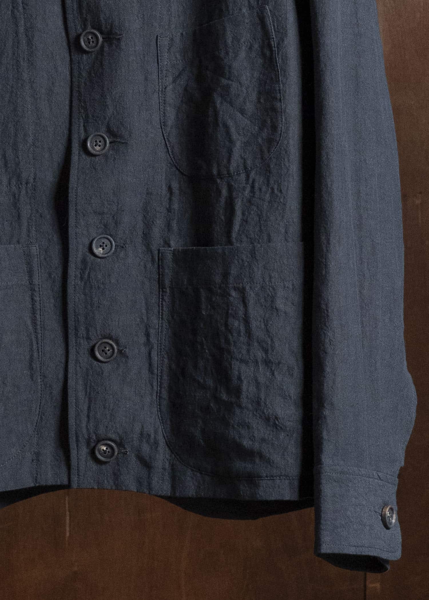 ZIGGY CHEN SPREAD COLLAR CHORE JACKET DARK INDIGO 0M2620906