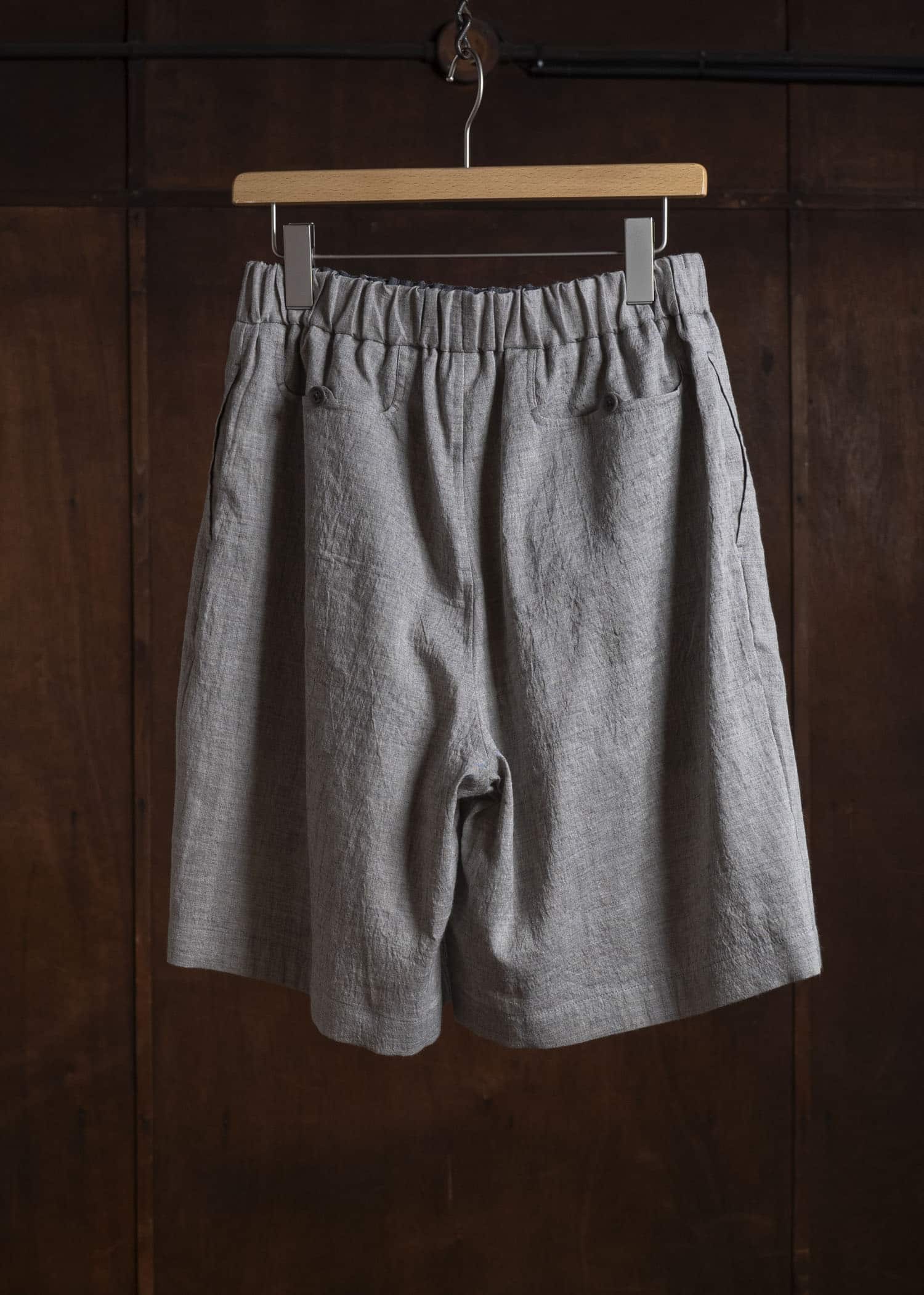 Gorsch #141ST-SLTR01-LCY Yak Mixed L/C Easy Shorts Light Grey