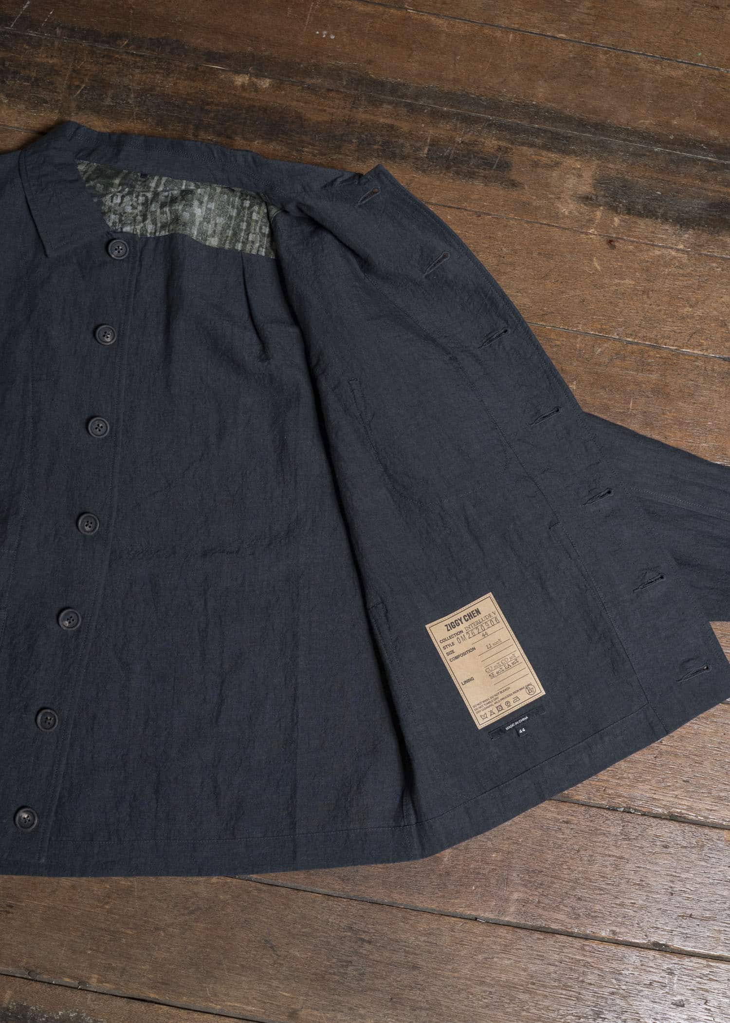 ZIGGY CHEN SPREAD COLLAR CHORE JACKET DARK INDIGO 0M2620906