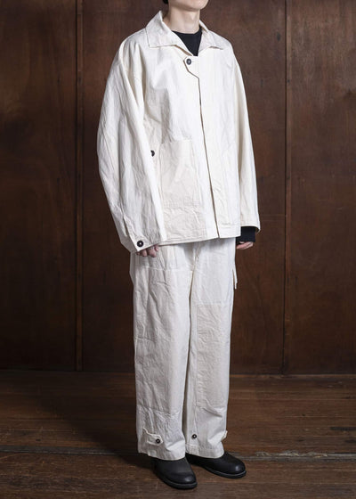 amachi. Double Knee Cargo Pants - Light Weight AY00-7-5 Off White