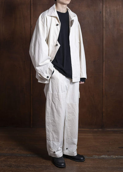 amachi. Double Knee Cargo Pants - Light Weight AY00-7-5 Off White