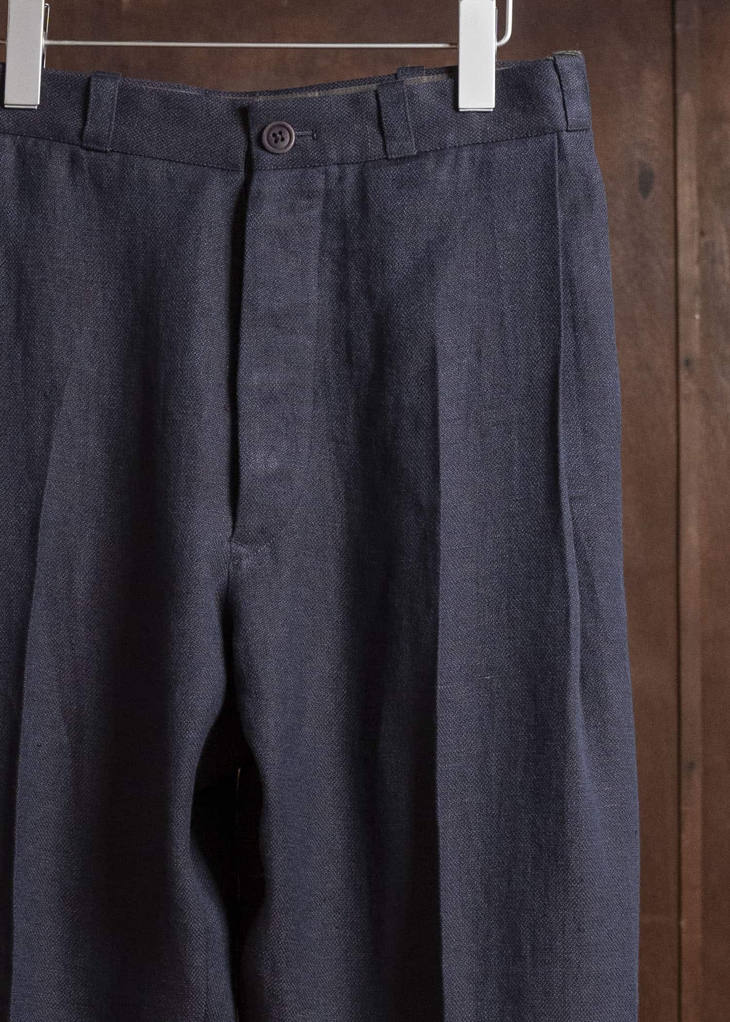 Gorsch #141ST-TR02 Linen Side Tack Trousers Navy Brown