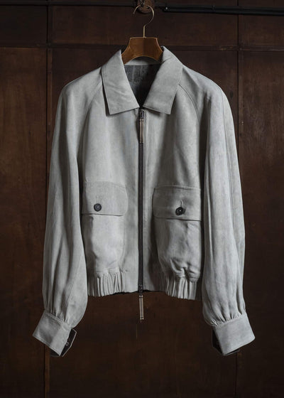 ZIGGY CHEN CROPPED AVIATOR JACKET PEARL GRAY 0M2620910