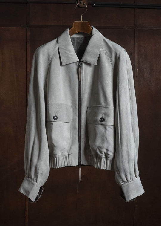 ZIGGY CHEN CROPPED AVIATOR JACKET PEARL GRAY 0M2620910