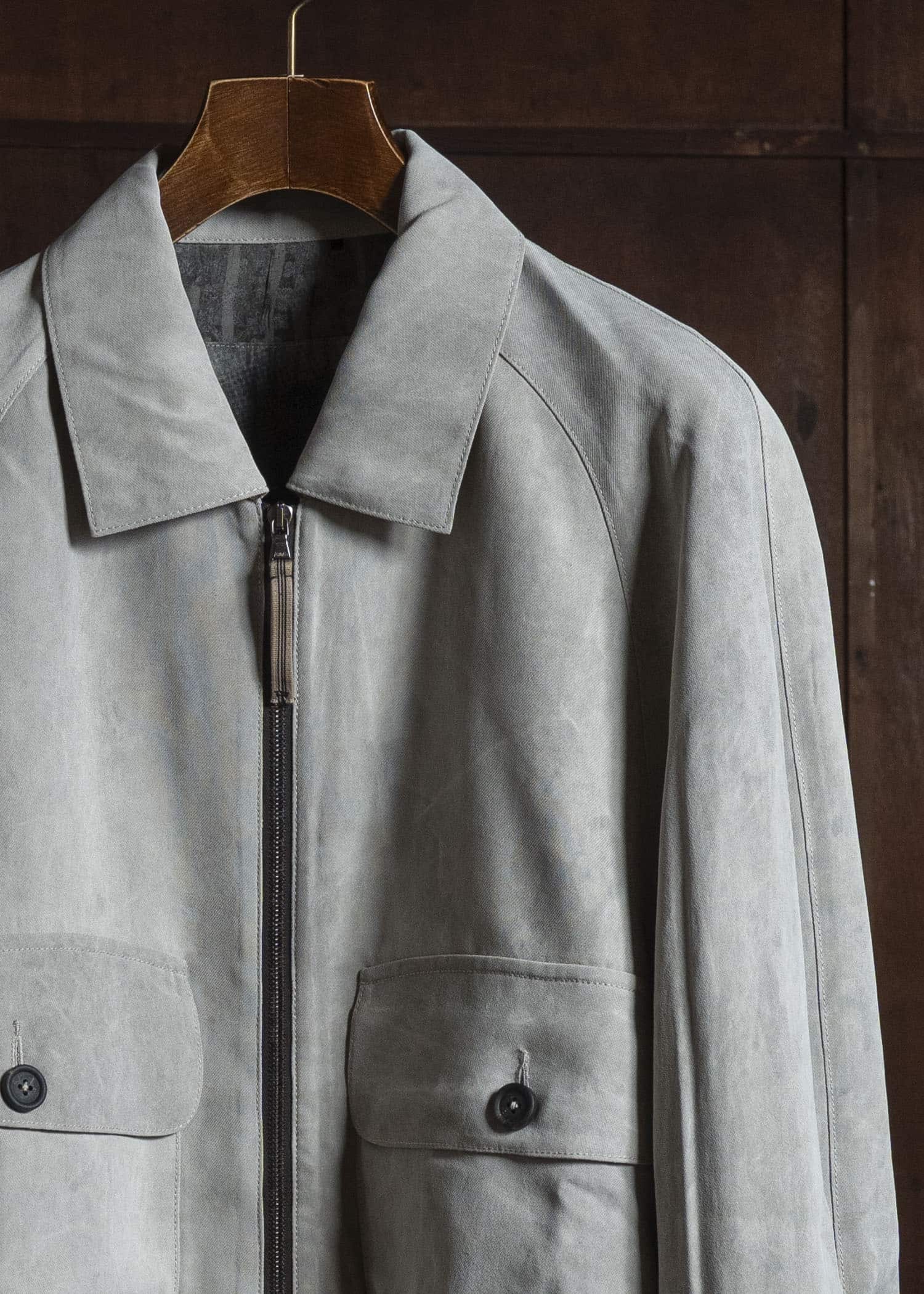 ZIGGY CHEN CROPPED AVIATOR JACKET PEARL GRAY 0M2620910