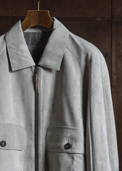 ZIGGY CHEN CROPPED AVIATOR JACKET PEARL GRAY 0M2620910