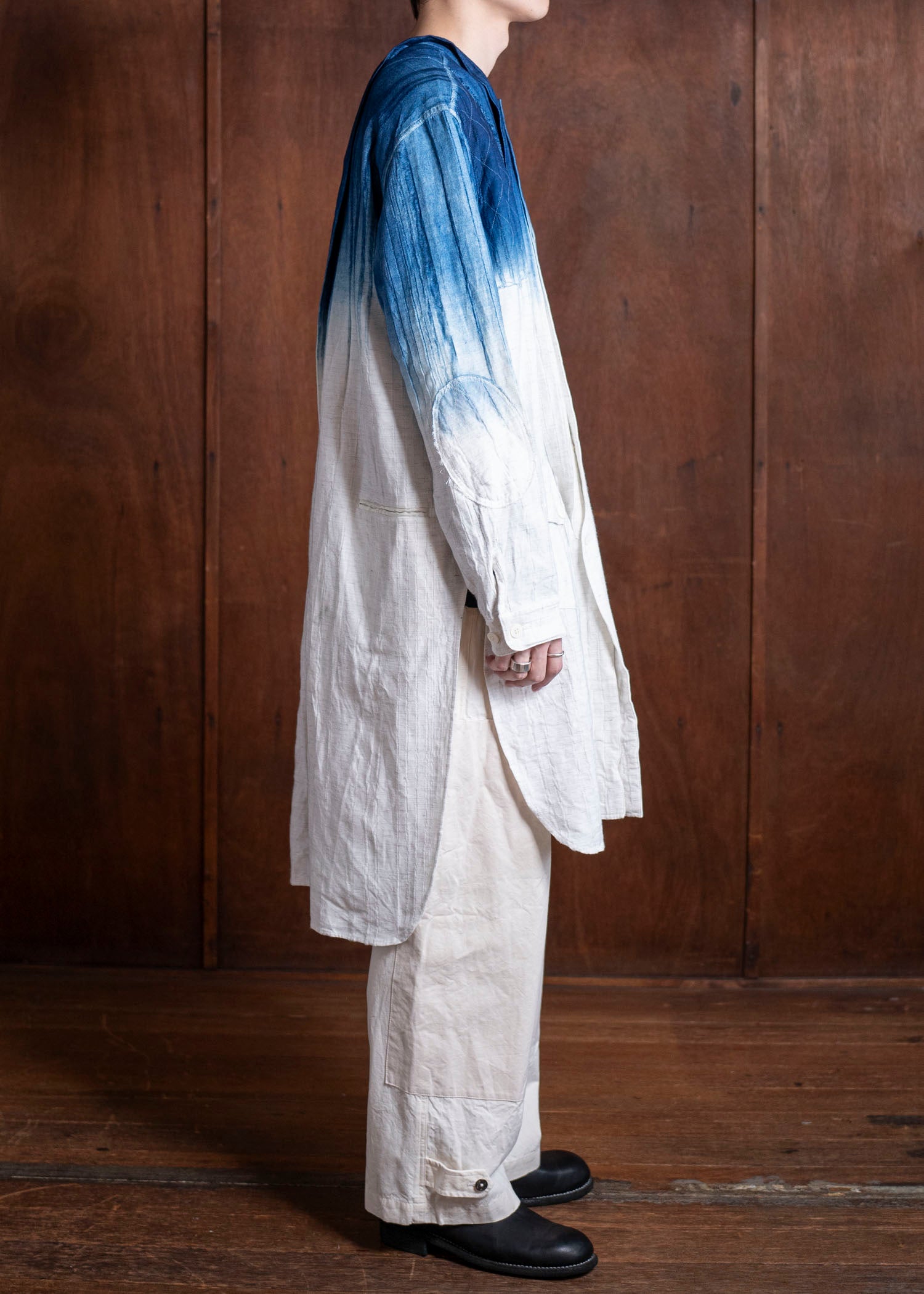 HEōS HEAW-SH004 Hunting Shirt Indigo&White