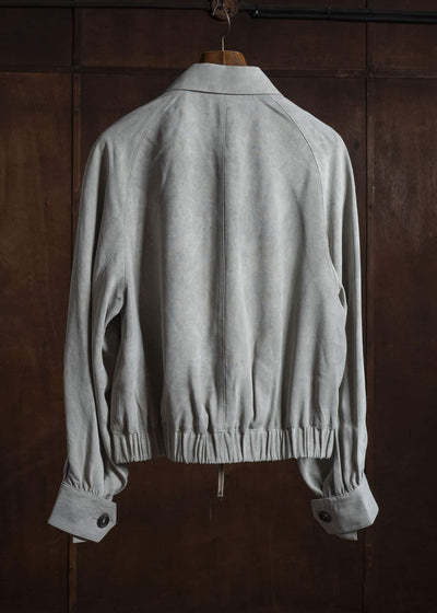 ZIGGY CHEN CROPPED AVIATOR JACKET PEARL GRAY 0M2620910