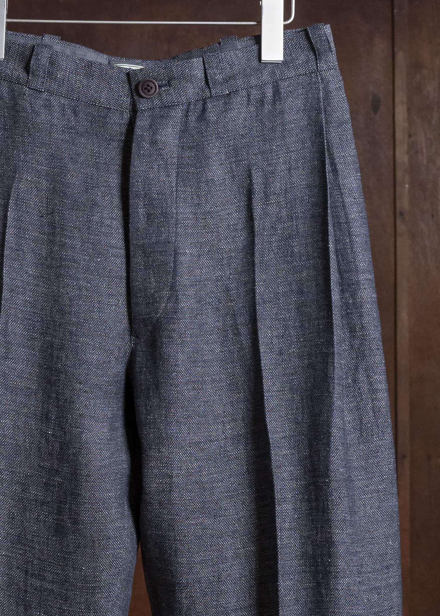 Gorsch #141ST-TR02 Linen Side Tack Trousers Navy Grey