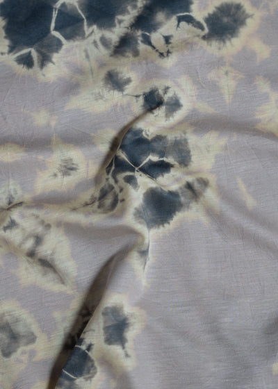 SUZUSAN Micro Modal Short Sleeve T-Shirt(Madara Shibori) Gray x Grege