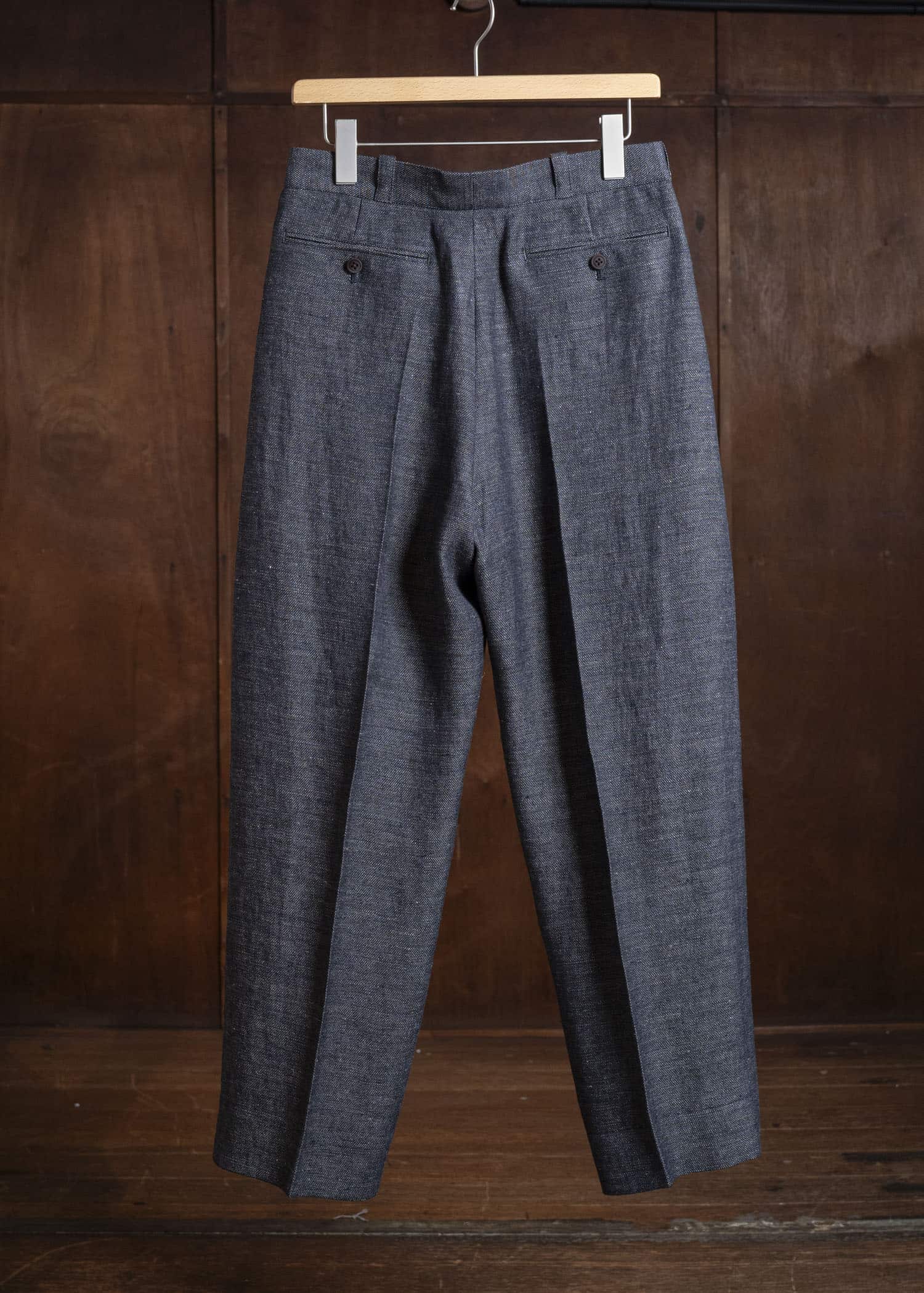 Gorsch #141ST-TR02 Linen Side Tack Trousers Navy Grey