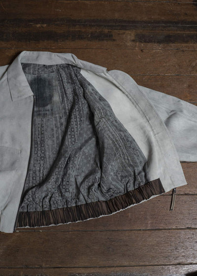 ZIGGY CHEN CROPPED AVIATOR JACKET PEARL GRAY 0M2620910