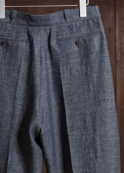 Gorsch #141ST-TR02 Linen Side Tack Trousers Navy Grey