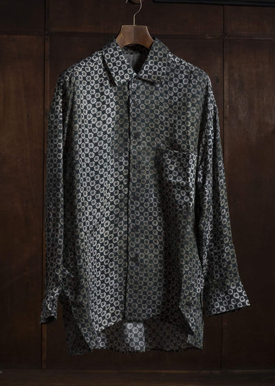 ZIGGY CHEN DIGITAL PRINT COCOON SHIRT PINE GREEN 0M2620714