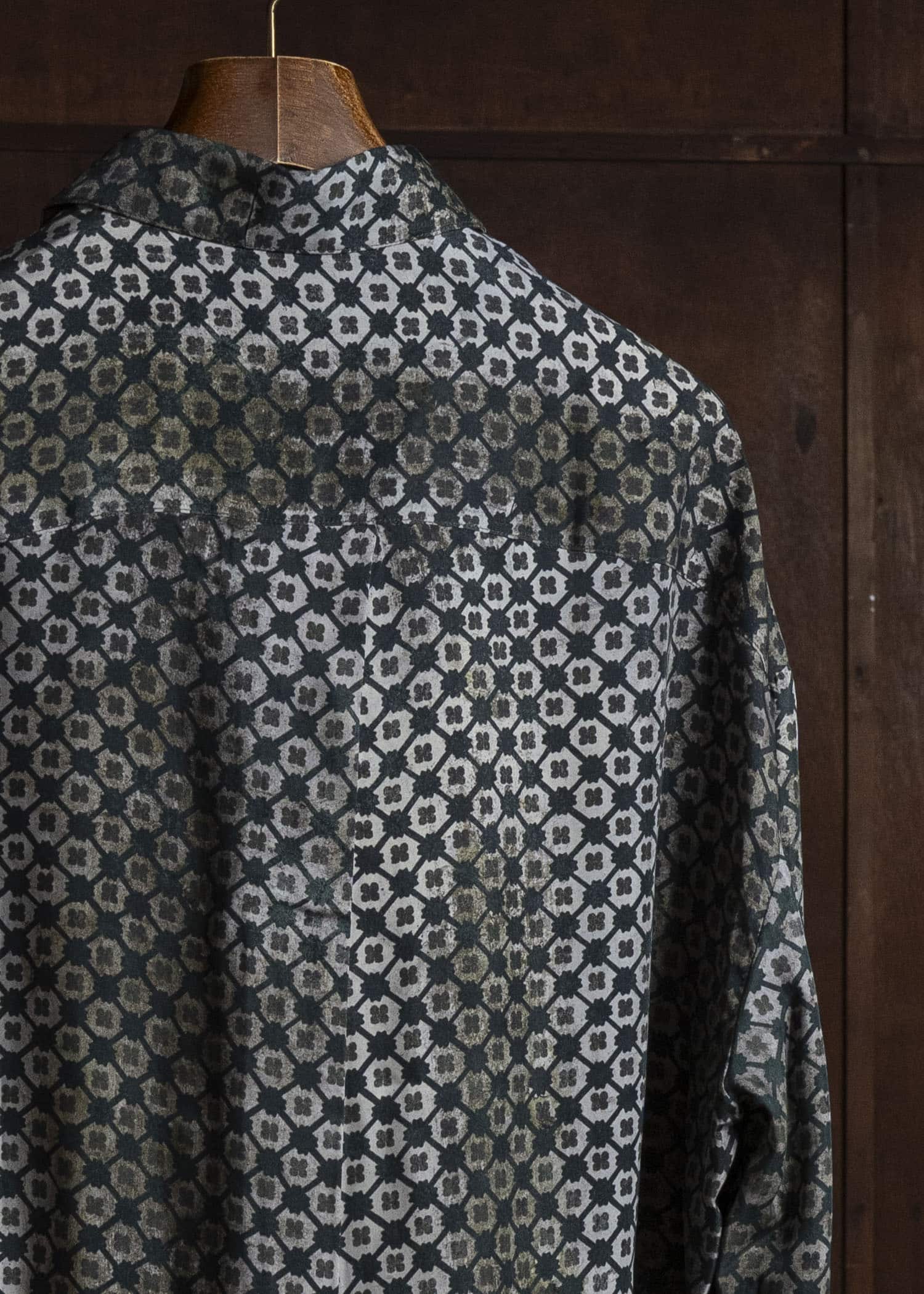 ZIGGY CHEN DIGITAL PRINT COCOON SHIRT PINE GREEN 0M2620714