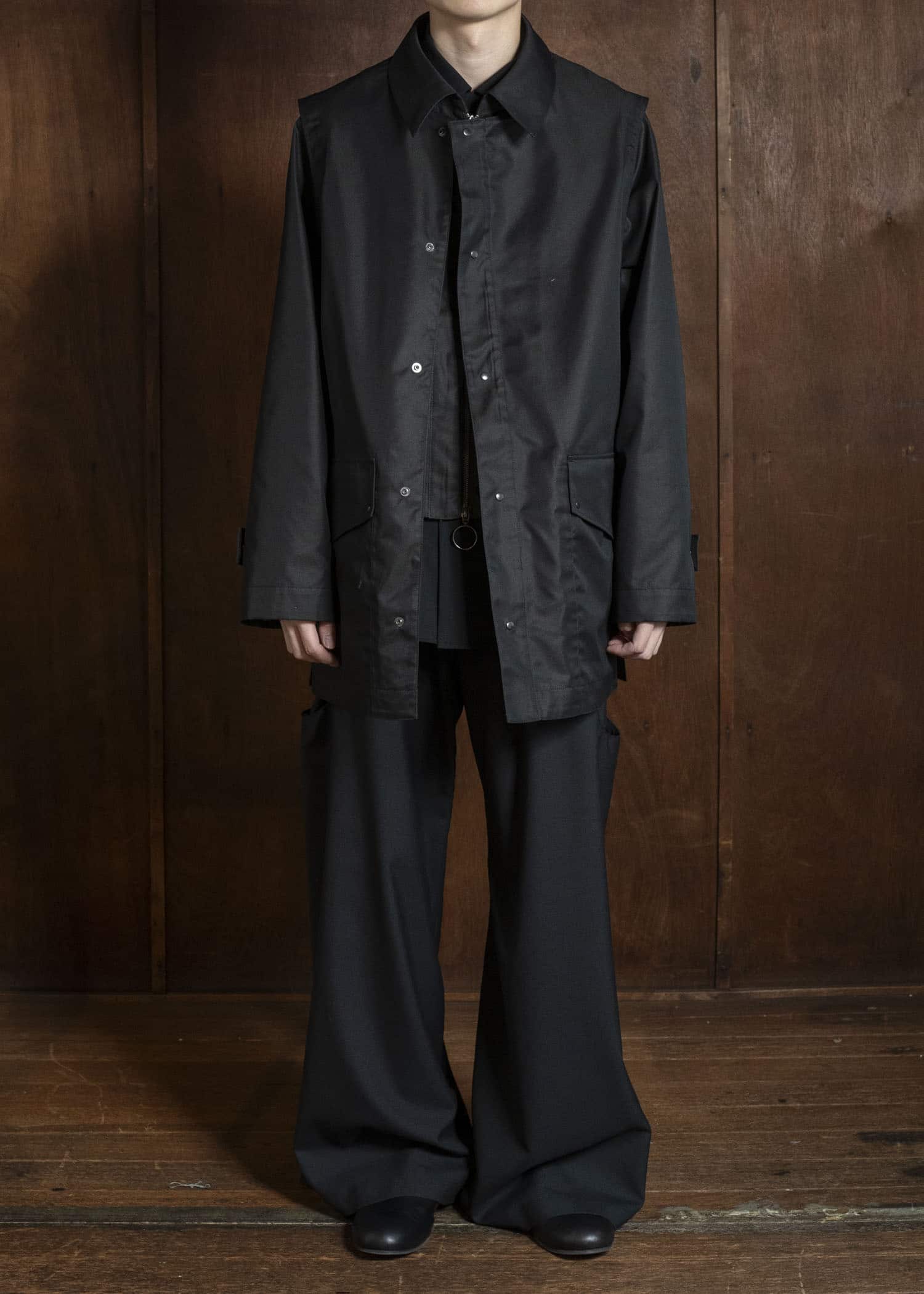 OPPOSE DUALITY OD1011COA-26SS ChambrayMod Harf Coat Black