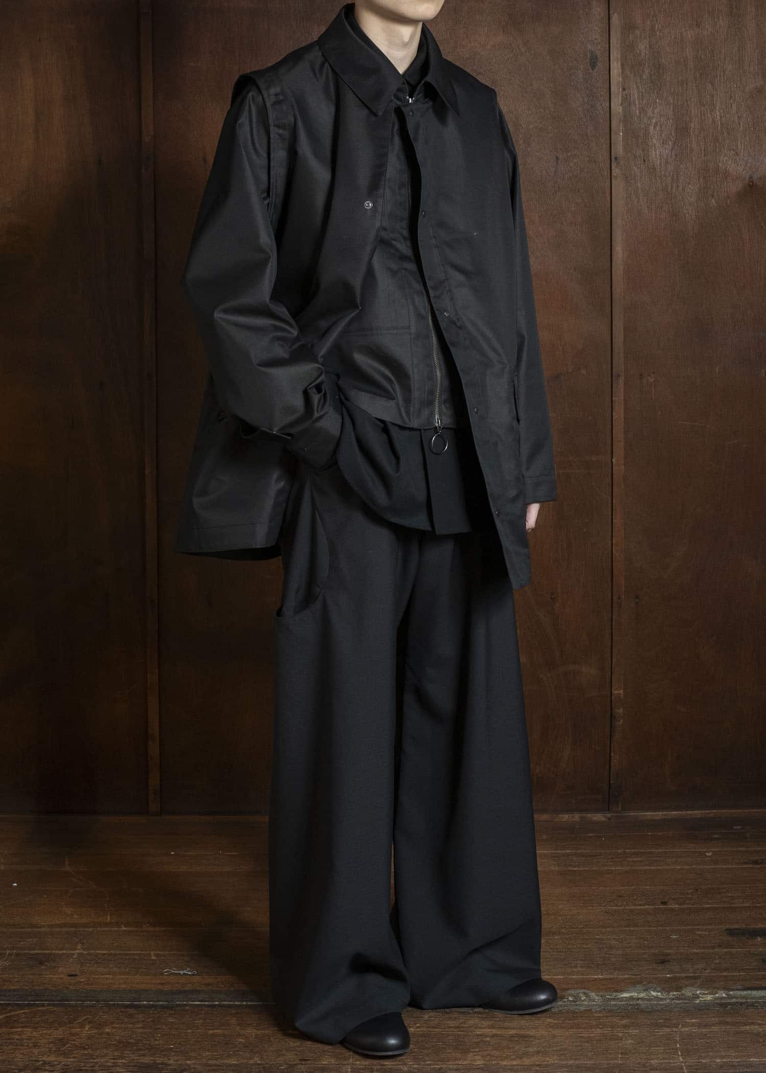 OPPOSE DUALITY OD1011COA-26SS ChambrayMod Harf Coat Black