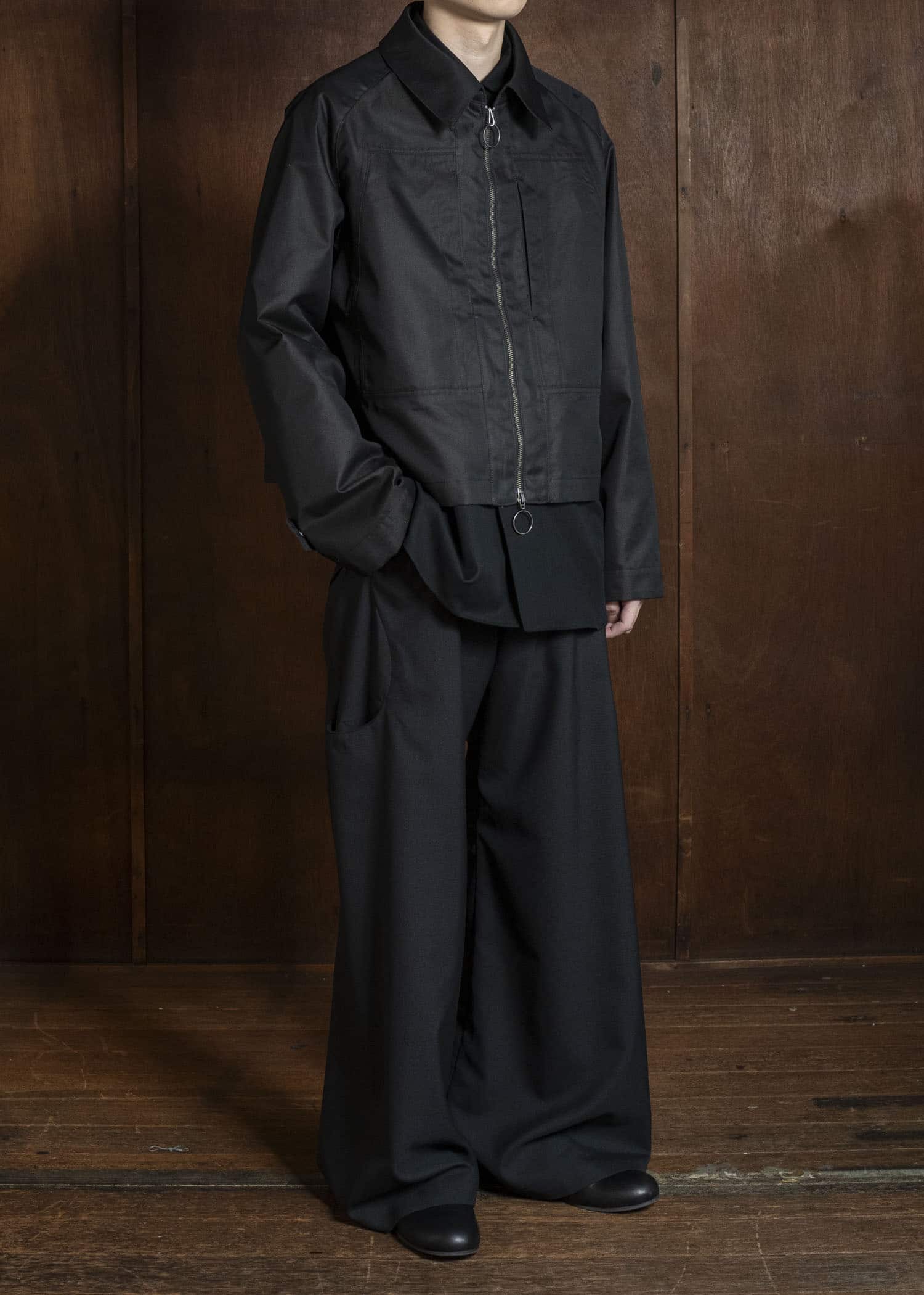 OPPOSE DUALITY OD1011COA-26SS ChambrayMod Harf Coat Black