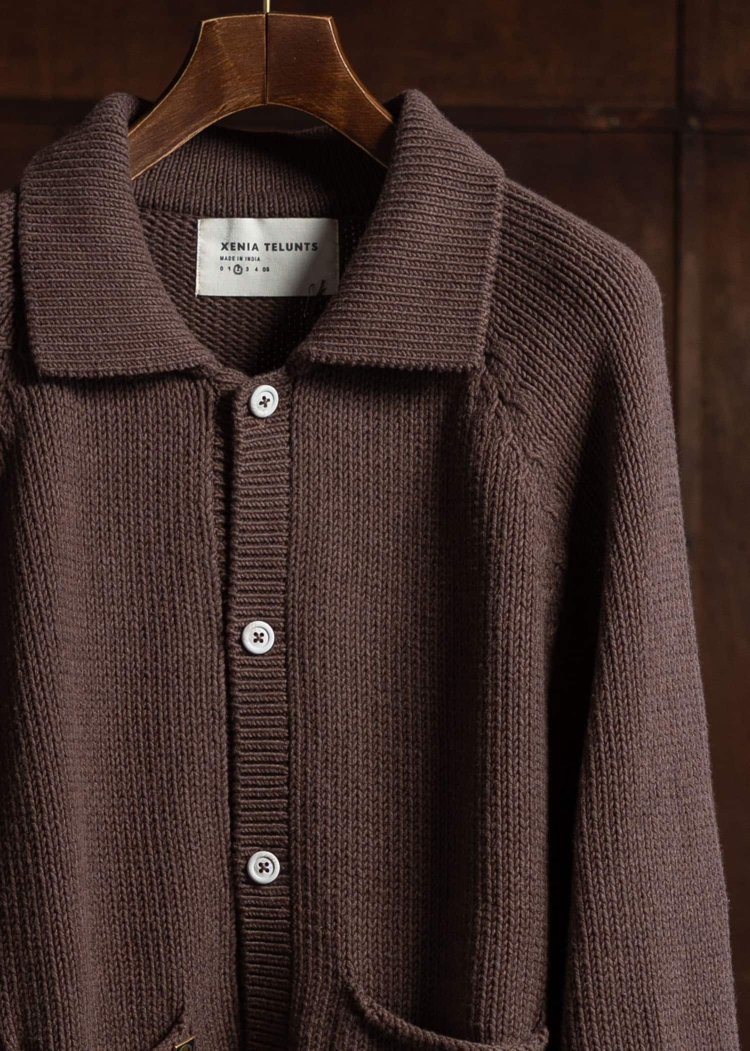 XENIA TELUNTS The Evening Cardigan Brown